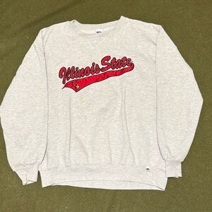 Russell Athletic Vintage 90s Illinois State Redbird Grey Crewneck Sweatshirt XXL